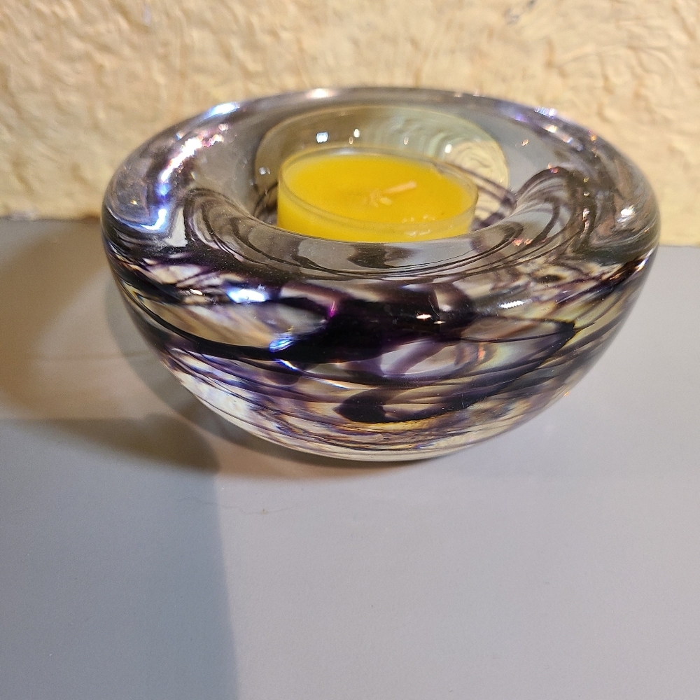 Kosta Boda BLOWN GLASS CANDLE HOLDER
